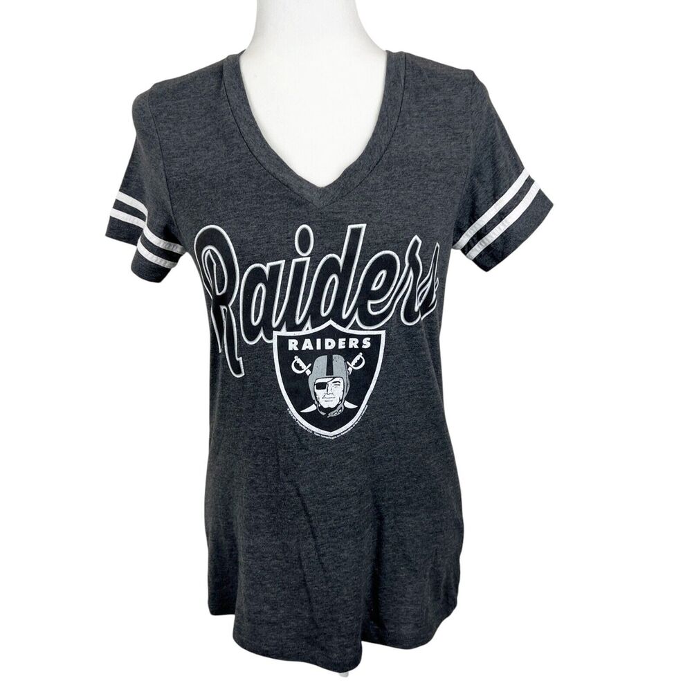Las Vegas Raiders Shirt Women Small Grey Short Sleeve NFL Football Team Apparel